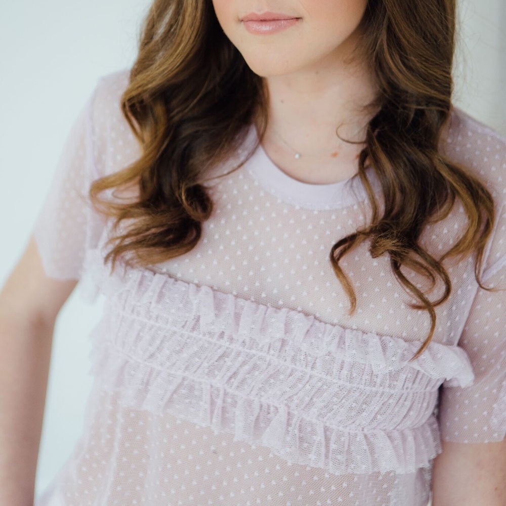 TOPSHOP size 2 lavender top — lots of detail!!